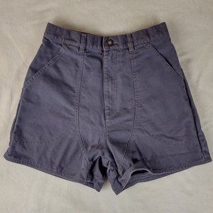 SOLD Vintage Patagonia Stand Up Shorts High Rise Organic Cotton Canvas Blue/Gray